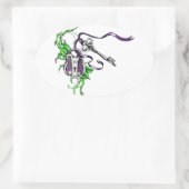 ヴィンテージパープルロックおよび鍵デザイン 楕円形シール (バッグ)