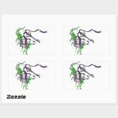 ヴィンテージパープルロックおよび鍵デザイン 長方形シール (シート)