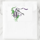 ヴィンテージパープルロックおよび鍵デザイン 長方形シール (バッグ)