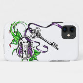 ヴィンテージパープルロックおよび鍵デザイン Case-Mate iPhoneケース (裏面(横))