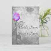 ヴィンテージパープルローズブ結婚ド 招待状 (スタンド正面)