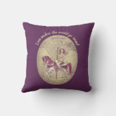 ヴィンテージパープル回転木馬メリーゴーラウンド クッション (裏面)