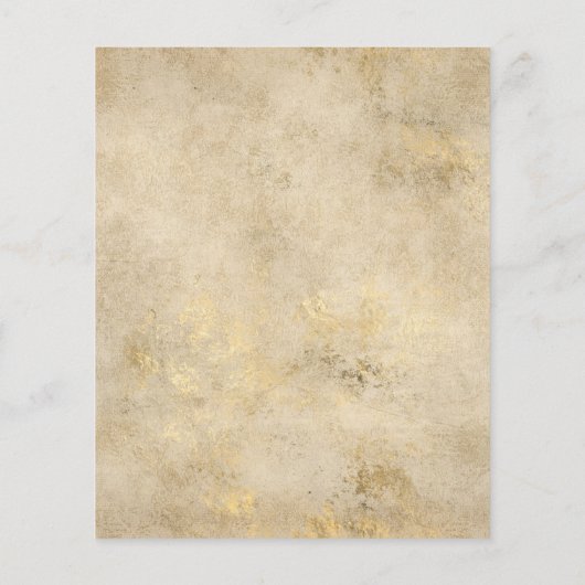 ヴィンテージパープル王室の、ブルーおよび金ゴールドフローラの結婚数 チラシ (裏面)