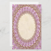 ヴィンテージパープル結婚のレース文房具ページ 便箋 (正面/裏面)