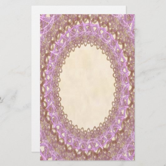 ヴィンテージパープル結婚のレース文房具ページ 便箋 (正面/裏面)