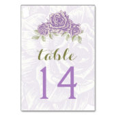 ヴィンテージパープル結婚バラのテーブル番号カード テーブルナンバー (裏面)