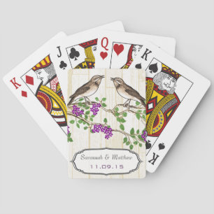 ヴィンテージパープル結婚ラブバードの遊贈り物カード トランプ