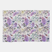 ヴィンテージパープル薄紫植物学 キッチンタオル (横)