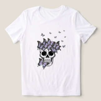 ヴィンテージパープル蝶スカル トライブレンドＴシャツ