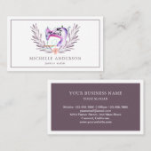 ヴィンテージパープル裁縫マシンファッションスタイリスト 名刺 (正面/裏面)