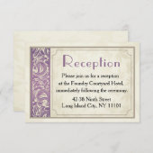 ヴィンテージパープル&グレーフローラ披露宴カード エンクロージャーカード (正面/裏面)