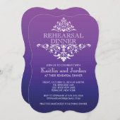 ヴィンテージパープル·フエレガントローシュ·リハーサル·ディナー 招待状 (正面/裏面)