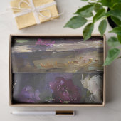 ヴィンテージパープル&ホワイトローズブーケデクページ 薄葉紙 (ギフト)