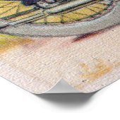 ヴィンテージパープルF.N.オートバイプリント ポスター (角)