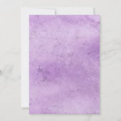 ヴィンテージパープ結婚ルのハート水グランジ色 招待状 (裏面)