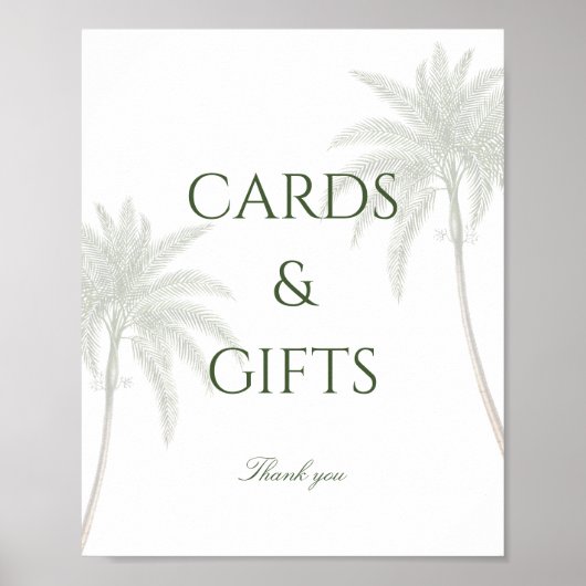 ヴィンテージパームツリーウェディングカード&ギフト ポスター (正面)