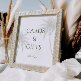 ヴィンテージパームツリーウェディングカード&ギフト ポスター