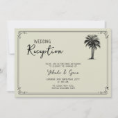 ヴィンテージパームツリーウェディングレセプションのみ 招待状 (正面)