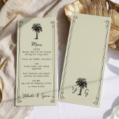 ヴィンテージパームツリーエレガントウェディングメニュー