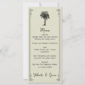 ヴィンテージパームツリーエレガントウェディングメニュー (正面)