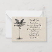ヴィンテージパームツリーサンキュー ノートカード (正面)