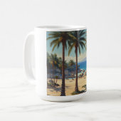 ヴィンテージパームツリーズコートダジュールトラベル コーヒーマグカップ (正面左)