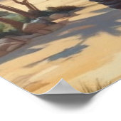 ヴィンテージパームツリーズコートダジュールトラベル ポスター (角)