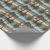ヴィンテージパームツリーズコートダジュールトラベル ラッピングペーパー (角)