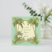 ヴィンテージパームツリーデスティネーションウェディング招待状 招待状 (スタンド正面)