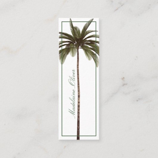 ヴィンテージパームツリートロピカルエレガント スキニー名刺 (正面)