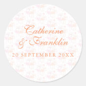 ヴィンテージパームツリートロピカル結婚ズ ラウンドシール (正面)