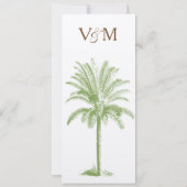 ヴィンテージパームツリーロング結婚式招待状 招待状 (裏面)