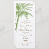 ヴィンテージパームツリーロング結婚式招待状 招待状 (正面/裏面)