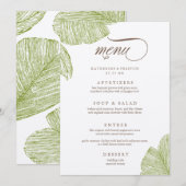 ヴィンテージパームツリー宛先ウェディングメニューカード メニュー (正面/裏面)