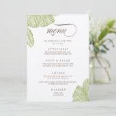 ヴィンテージパームツリー宛先ウェディングメニューカード メニュー (スタンド正面)