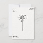 ヴィンテージパームツリー宛先ウェディング日付を保存 招待状 (正面)