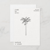 ヴィンテージパームツリー宛先ウェディング日付を保存 招待状 (正面/裏面)