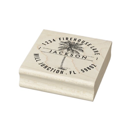 ヴィンテージパームツリー差出人住所スタンプ ラバースタンプ (スタンプ)