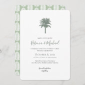 ヴィンテージパームツリー結婚式招待状 招待状 (正面/裏面)