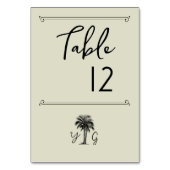 ヴィンテージパームツリー モノグラム ウェディング テーブルナンバー (正面)
