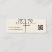 ヴィンテージパームツリーQRコードトロピカルミニエレガントM スキニー名刺 (裏面)