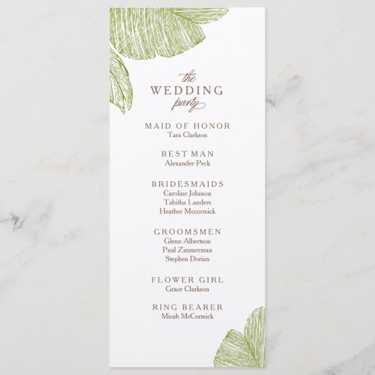 ヴィンテージパームデスティネーションウェディングプログラム プログラム (裏面)