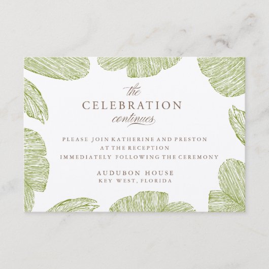ヴィンテージパームデスティネーションビーチ結婚式披露宴 エンクロージャーカード (正面)