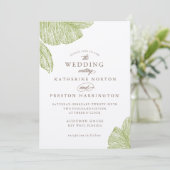 ヴィンテージパームデスティネーションビーチ結婚式招待状 招待状 (スタンド正面)