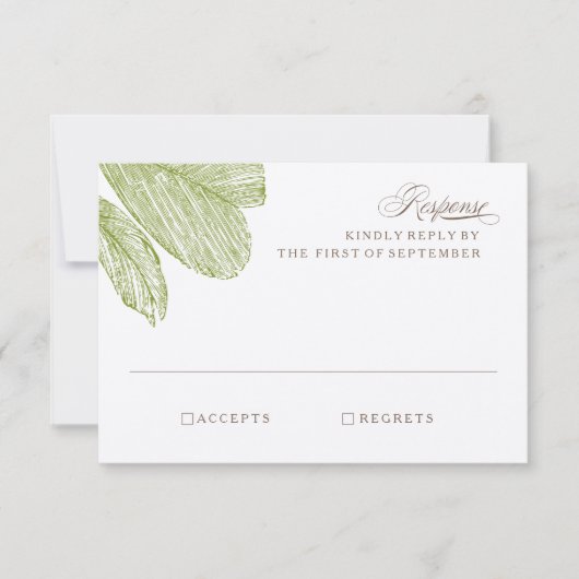 ヴィンテージパームデスティネーションビーチ結婚式RSVP 出欠カード (正面)