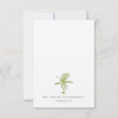 ヴィンテージパームビーチデスティネーションウェディングプレイスカード 招待状 (正面)