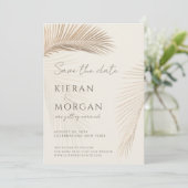 ヴィンテージパームラインアート日付の保存招待状 招待状 (スタンド正面)