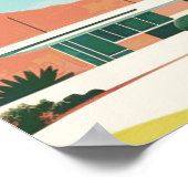 ヴィンテージパーム春ウォーターカラーパーム ポスター (角)