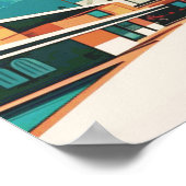 ヴィンテージパーム春ウォーターカラーホテル ポスター (角)