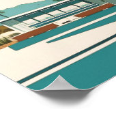 ヴィンテージパーム春ウォーターカラーホーム ポスター (角)